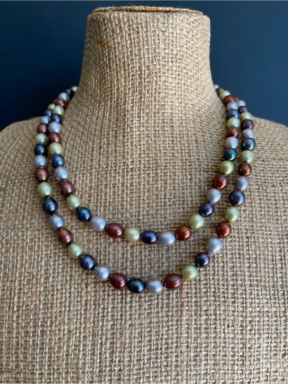 36” inches Genuine Multicolor Freshwater Necklace.